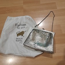 Braun Büffel Handtasche,  Echt Metall Pailletten,  Eyecatcher