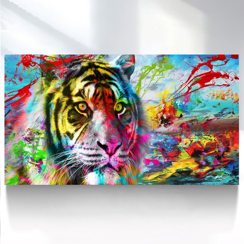 Leinwand bild tiger tiere - tiger, bunt