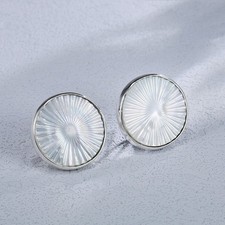 N09 Ohrringe Sonne aus Perlmutt 21 mm Sterling Silber 925