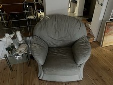 Leder Couch  3 Teiler. Grau/grün Preis VB