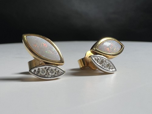 18k ohrstecker mit opal - 18k,