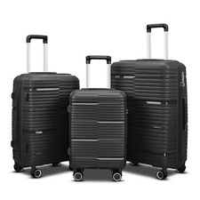 Reisekoffer Trolley Beautycase Hartschale Modell PP 3tlg Schwarz BARUT