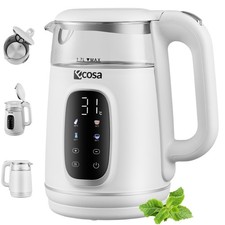 Ecosa Edelstahl Glas Wasserkocher mit Temperaturwahl Water Kettle LED Display