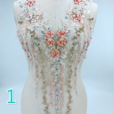 1Stk 3D Perlen Blumen Spitze