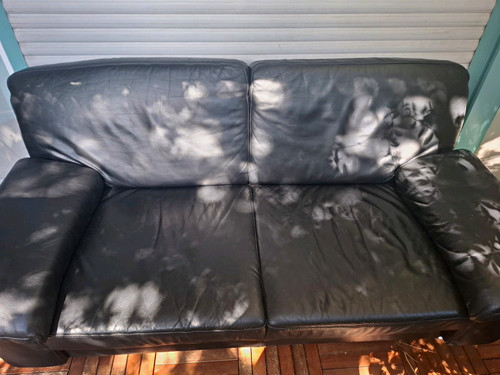 Schwarzes leder sofa sitzer - leder,