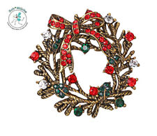 Brosche Kranz Schleife Weihnachten Advent Retro Glücksbringer Geschenkide