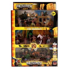 Cowboy und Indianer Spielfiguren Set - 39x30 cm ab 3 Jahren Figuren