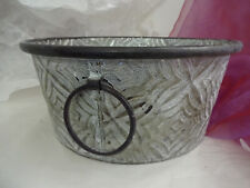 Blechwanne rund Blumenkübel Pflanztopf Zinkwanne Pflanzschale Obstschale Ringe S