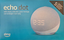 Amazon Echo Dot 5. Generation Alexa Smarter Lautsprecher mit Uhr graublau NEU