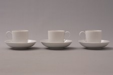 KPM Berlin URBINO 3 Stück Kaffeetasse hoch komplett Weiss UNBENUTZT