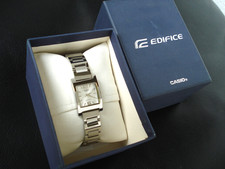 CASIO Edifice Damen Armbanduhr ungetragen 21x30 mm Edelstahl silber neue Bat.