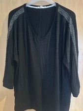 Cecil Strickpullover Glitzer Damen Feinstrick Schwarz Größe XXL 3/4-Armlänge