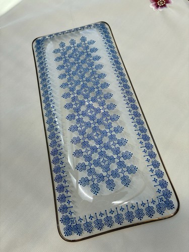 Serviertablett aus glas - serviertablett, blau