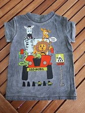 T-Shirt  Junge  Gr. 122 grau Zebra Giraffe Löwe 