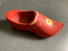 Holz Clog Deko Schuh Holland Clogs rot Niederlande Blumen