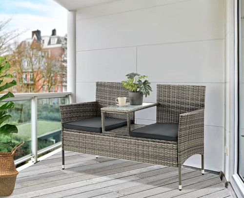 Polyrattan gartenbank sitzer - polyrattan, 2-sitzer