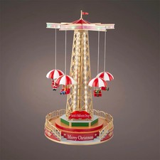 Koopman - LED beleuchtetes Weihnachtsdorf Parachute Ballon Drop Karussell mit M
