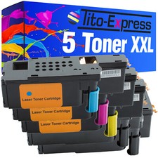 Farbset 5 Toner für Dell 1250 XXL PlatinumSerie 1250C 1350 CNW 1355CN 1355 CNW