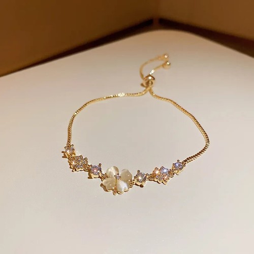 Armband blume goldfarben - blume,
