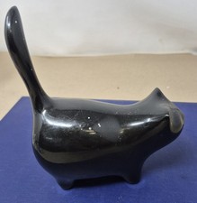 Perry Lancaster Black Martha Cat signierte Figur Granitoptik