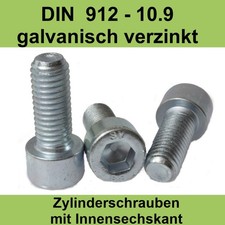 Din 912 galv - 10.9, verzinkt