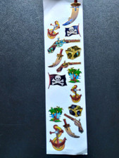 1 Aufkleber-Bogen (Glitzer-Sticker)   -Piraten-