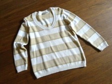 Pullover Canda Weiss Braun Gold Pulli lang Gr M/L TOP