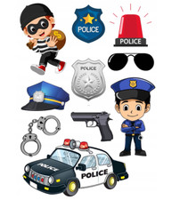 Police Essbar Polizei Fondant Zuckermasse Tortenaufleger Torte Geburstag + TEXT