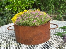 Deko Kochtopf zum Bepflanzen 15x42cm Edelrost Rost Pflanztopf Blumentopf Topf