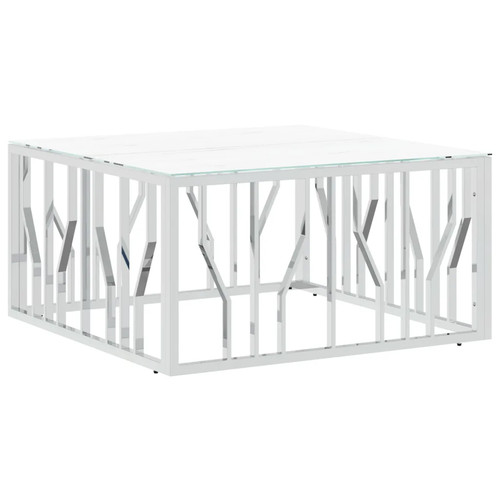 Couchtisch silbern 80x80x40 - silbern, cm