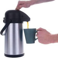 HI - Pumpkanne Isolierkanne Thermo Kanne Kaffeekanne Edelstahl 2,2 L (26116)