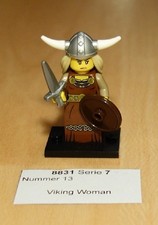 LEGO 8831 Minifigur aus Serie 7, Viking Woman 2012, col0713 Gebraucht