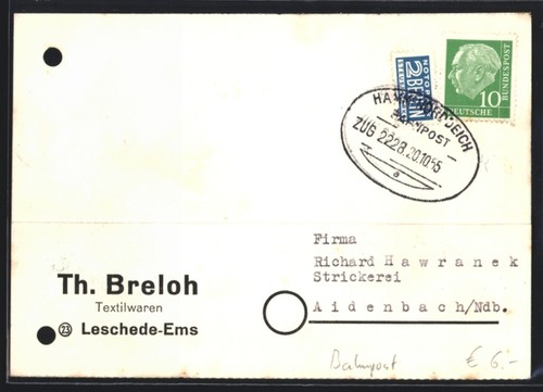 Bahnpoststempel hamm norddeich - bahnpoststempel, hamm-norddeich