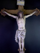 antiker JESUS CHRISTUS am Kreuz - Holz geschnitzt - 97cm