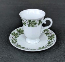 1950 Tirschenreuth Sammeltasse Mokka Mocca Grün Demi Blätter Braun Dekor Bavaria