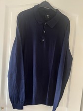 Herrenpolohemd,lg.Arm,dkl.blau,Gr.L,Luciano,Viskose/Polyamid,neu,ideal zum Sakko