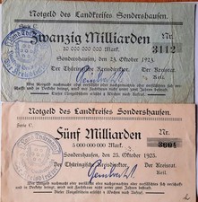 Sondershausen Geldscheine Notgeld 1923