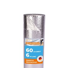 Isolierfolie Dämmfolie 600cm x 60cm Thermofolie Heizkörper Reflexionsfolie Alu