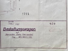 interne Kopie werkseitig Entwicklungsabt. Daimler Benz Mercedes Bestattungswagen