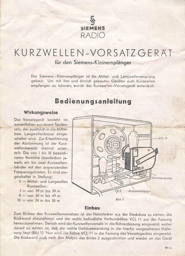 "Kurzwellen-Vorsatzgerät"