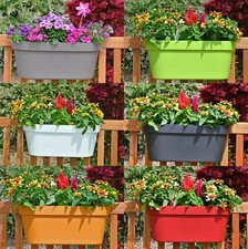 6 Farben zur Wahl Hängetopf Geländertopf Blumenkasten 50 cm lang Balkon Geländer