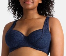 DORINA Kumasi Bikini-Oberteil mit Bügel Microfaser Crochet gehäkelt dunkelblau