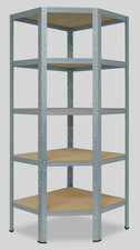 Shelfplaza HOME Eckregal 180x90x60 cm verzinkt mit 5 Böden Lagerregal Steckregal