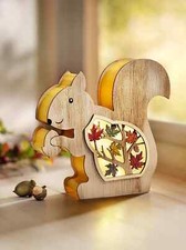 LED Stimmungsleuchte Eichhörnchen Figur Motivleuchte Deko Holz 16 cm SEHR GUT