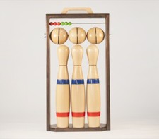 6 Holzkegel 34 cm hoch