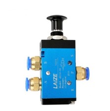 Pneumatik Ventil 3/2 Wege Wegeventil  1/4" Handventil Zugknopf komplett set 3R21