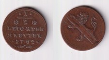 1/4 leichter Kreuzer Kupfer