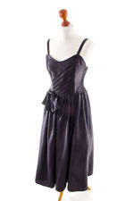 %SALE% Vintage Abendkleid wadenlang schwarz Satin orig 80er 90er Tanzkleid S