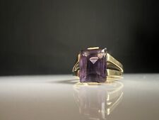 585er/ 14K Gold Ring mit Amethyst Damen Gelbgoldring Vintage RG 60