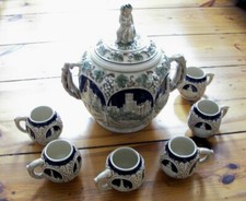 Bowle Service Topf & 6 Henkelbecher Keramik WEKARA Krumeich Ransbach